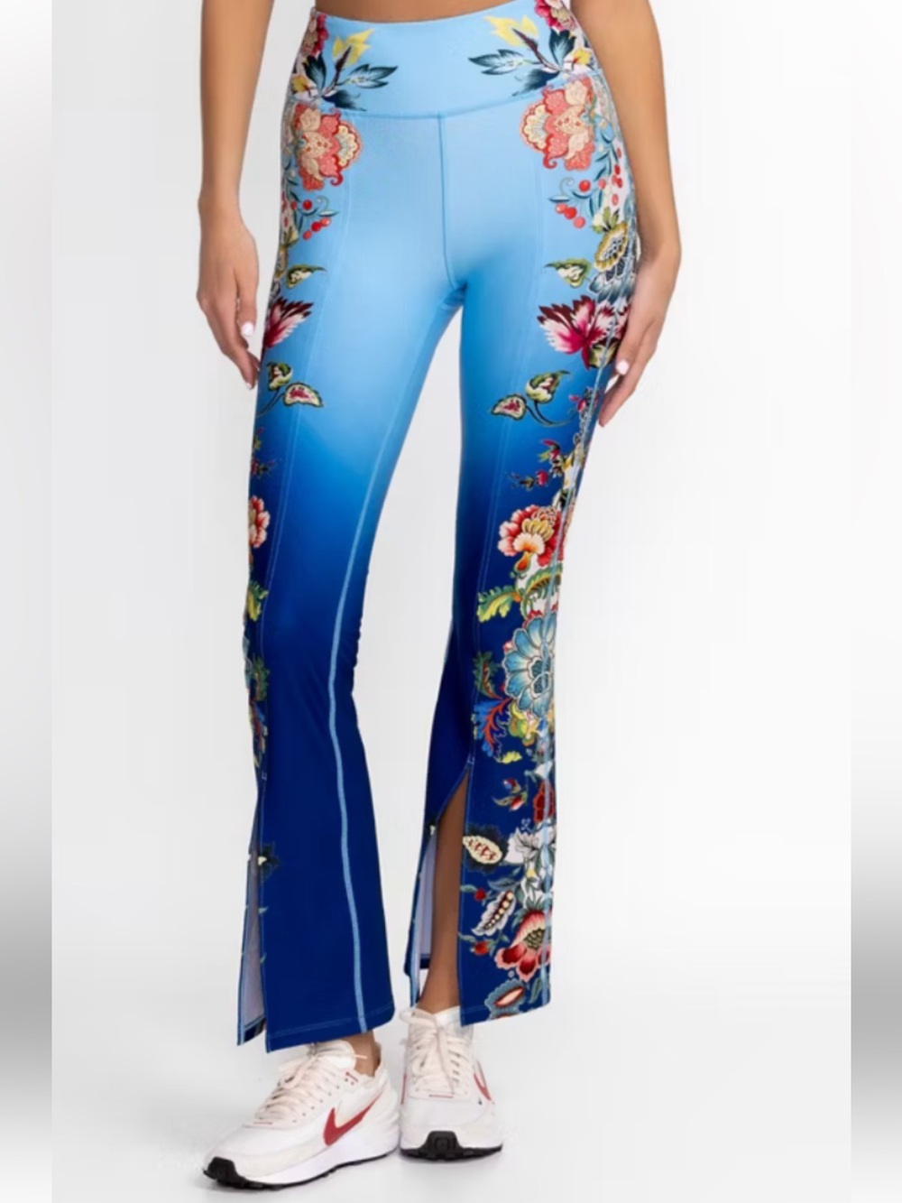 Johnny Was Bee Active High Waist Slit Legging in blue